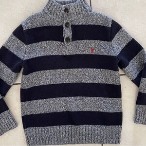 Polo by Ralph Lauren knitted boys Blue and Gray stripes Sweater